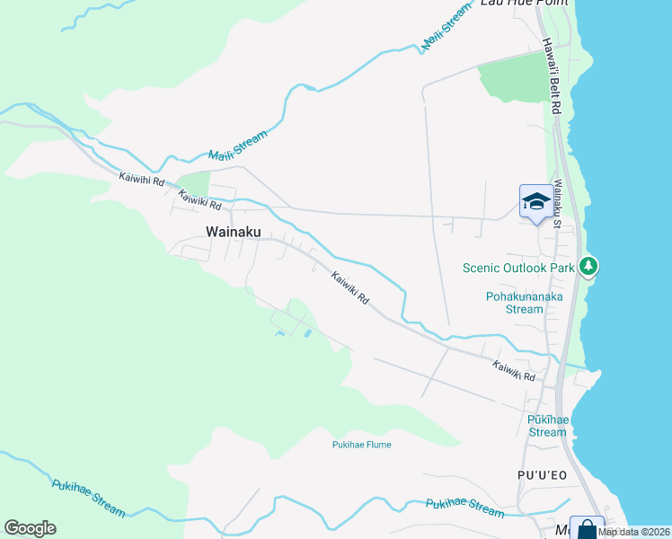 map of restaurants, bars, coffee shops, grocery stores, and more near 306 Kaiwiki Road in Hilo