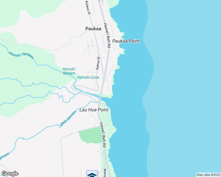 map of restaurants, bars, coffee shops, grocery stores, and more near 99 Honolii Place in Hilo