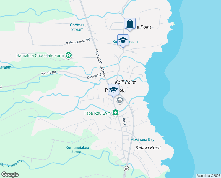 map of restaurants, bars, coffee shops, grocery stores, and more near 27-335 Mamalahoa Highway in Papaikou