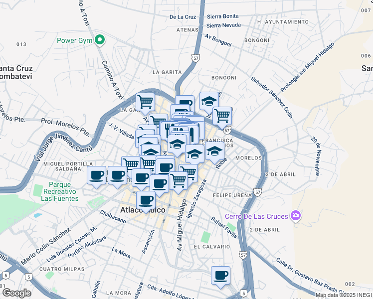 map of restaurants, bars, coffee shops, grocery stores, and more near 306 Calle Licenciado Isidro Fabela Alfaro in Atlacomulco