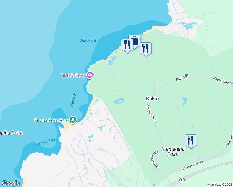 map of restaurants, bars, coffee shops, grocery stores, and more near 72-182 Waiulu Street in Holualoa