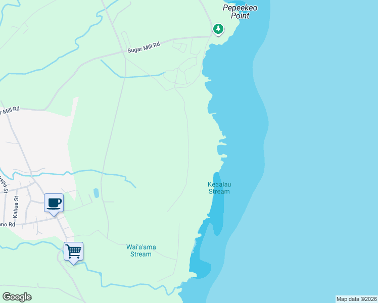 map of restaurants, bars, coffee shops, grocery stores, and more near 28-1172 Loa Road in Pepeekeo