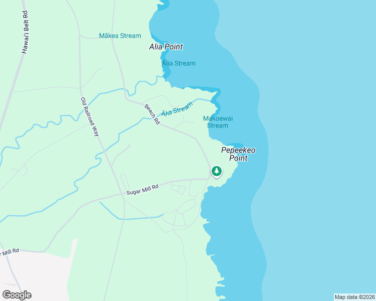 map of restaurants, bars, coffee shops, grocery stores, and more near 28-3055 Beach Road in Pepeekeo