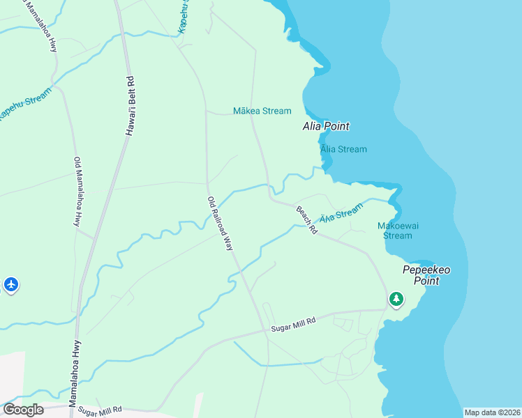 map of restaurants, bars, coffee shops, grocery stores, and more near 28-3159 Beach Road in Pepeekeo