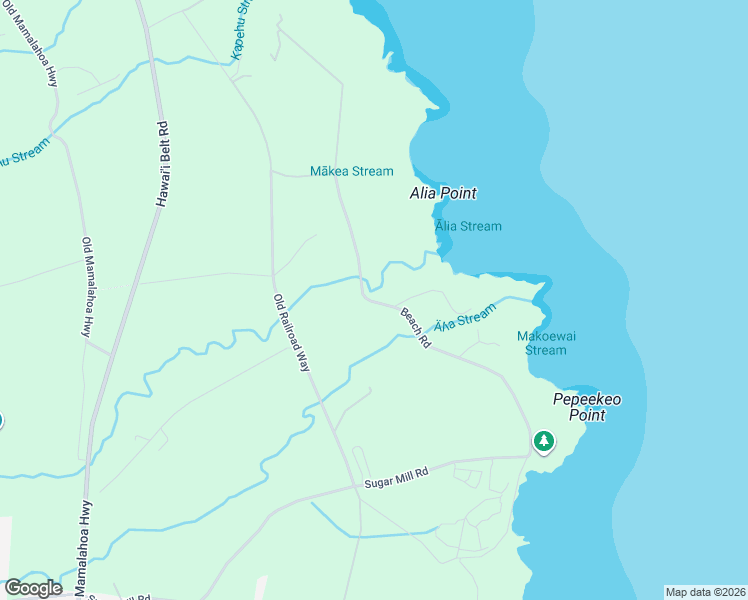 map of restaurants, bars, coffee shops, grocery stores, and more near 28-3159 Beach Road in Pepeekeo