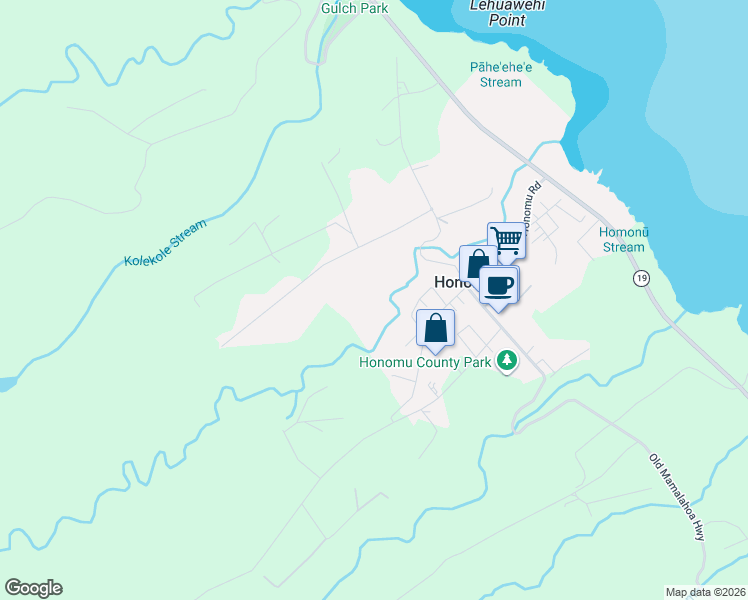 map of restaurants, bars, coffee shops, grocery stores, and more near 28-1728 Puako Street in Hilo