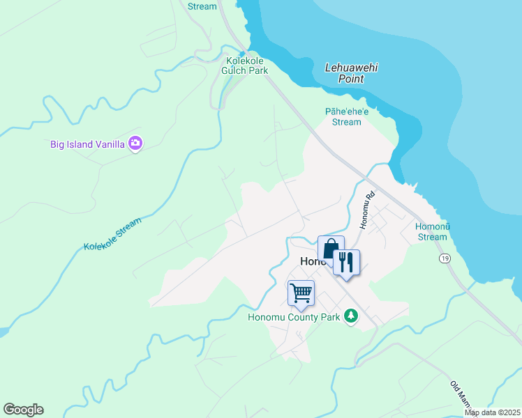 map of restaurants, bars, coffee shops, grocery stores, and more near 28-232 Iliopua Road in Pepeekeo