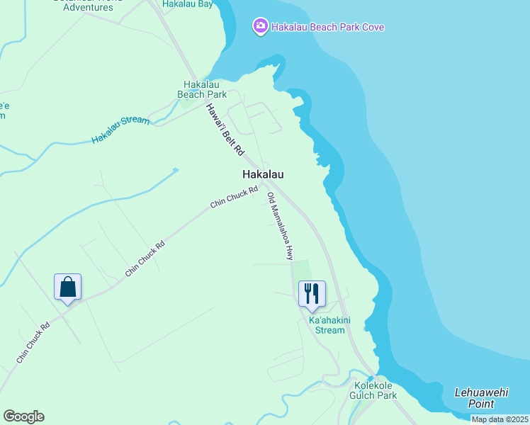 map of restaurants, bars, coffee shops, grocery stores, and more near 29-2193 Old Mamalahoa Highway in Pepeekeo