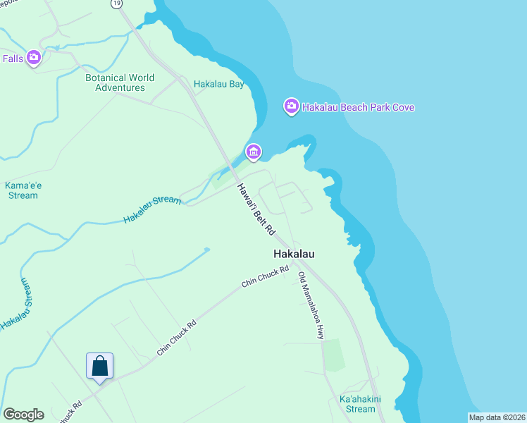 map of restaurants, bars, coffee shops, grocery stores, and more near 29-2287 Hanamalo Loop in Hakalau