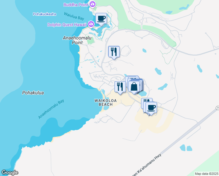 map of restaurants, bars, coffee shops, grocery stores, and more near in Puako