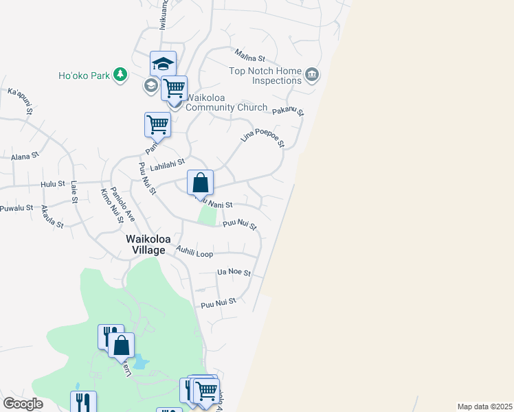 map of restaurants, bars, coffee shops, grocery stores, and more near 68-3728 Ehako Street in Waikoloa Village