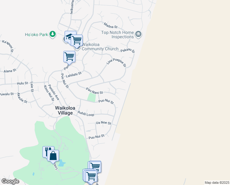 map of restaurants, bars, coffee shops, grocery stores, and more near 68-3728 Ehako Street in Waikoloa Village