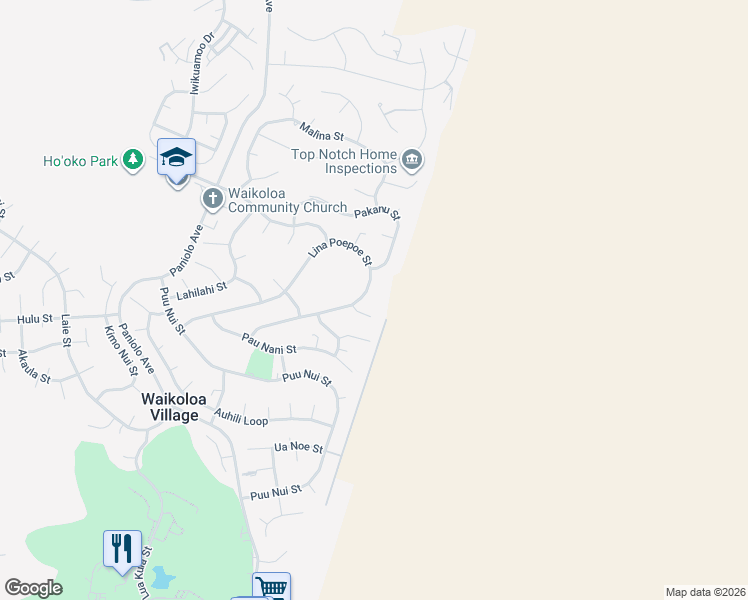 map of restaurants, bars, coffee shops, grocery stores, and more near 68-1849 Kehela Place in Waikoloa Village