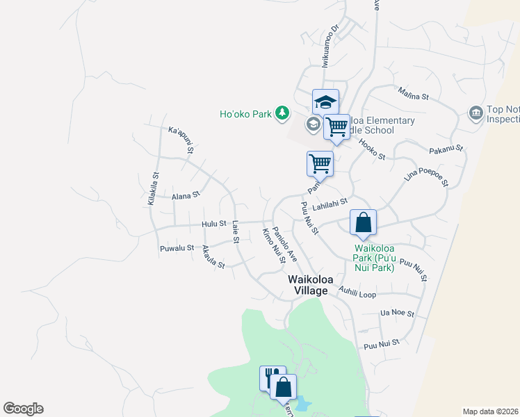 map of restaurants, bars, coffee shops, grocery stores, and more near 68-3700 Kimo Nui Street in Waikoloa Village