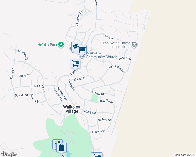 map of restaurants, bars, coffee shops, grocery stores, and more near 68-1790 Uala Place in Waikoloa Village