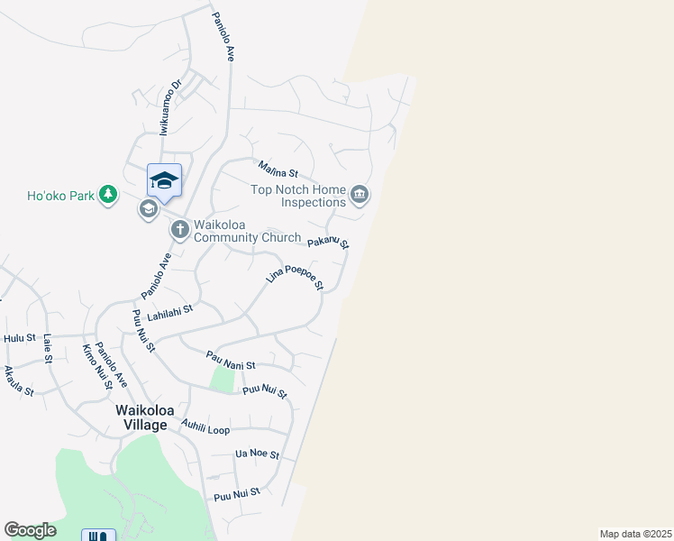 map of restaurants, bars, coffee shops, grocery stores, and more near 0 Pakanu Street in Waikoloa Village