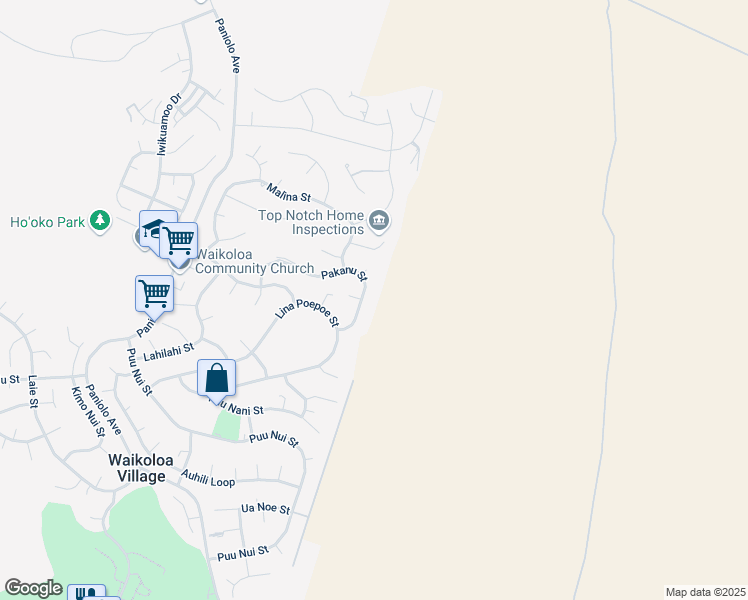 map of restaurants, bars, coffee shops, grocery stores, and more near 68-1883 Pakanu Street in Waikoloa Village
