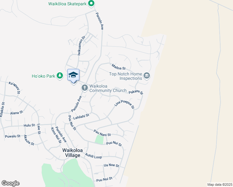 map of restaurants, bars, coffee shops, grocery stores, and more near 68-1812 Pakanu Street in Waikoloa Village