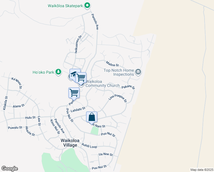 map of restaurants, bars, coffee shops, grocery stores, and more near 68-1812 Pakanu Street in Waikoloa Village