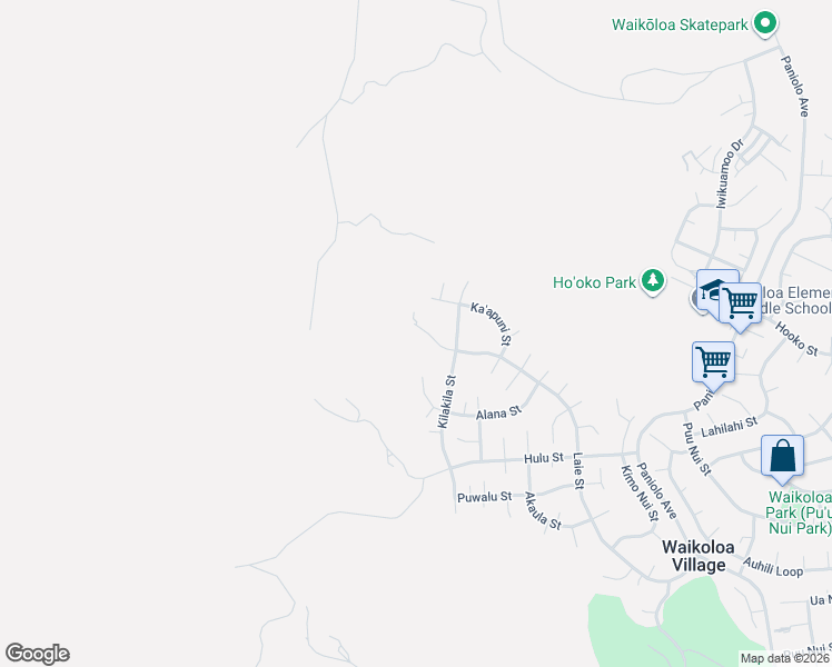 map of restaurants, bars, coffee shops, grocery stores, and more near 68-1600 Laie Street in Waikoloa Village