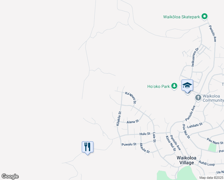 map of restaurants, bars, coffee shops, grocery stores, and more near 68-1784 WeloWelo Place in Waikoloa Village