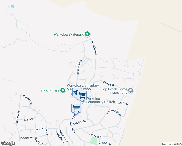 map of restaurants, bars, coffee shops, grocery stores, and more near 68-3476 Kupunakane Place in Waikoloa Village