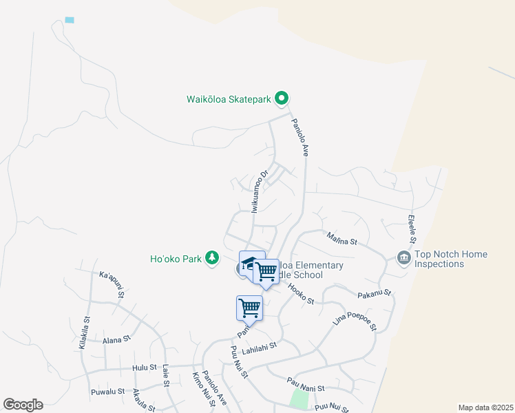 map of restaurants, bars, coffee shops, grocery stores, and more near 68-3524 East Makuahine Street in Waikoloa Village