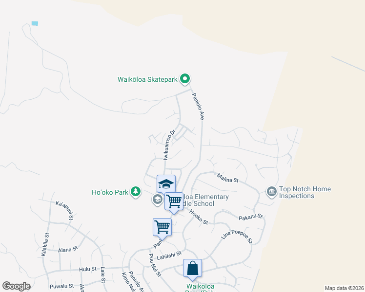 map of restaurants, bars, coffee shops, grocery stores, and more near 68-3511 Puumao Street in Waikoloa Village