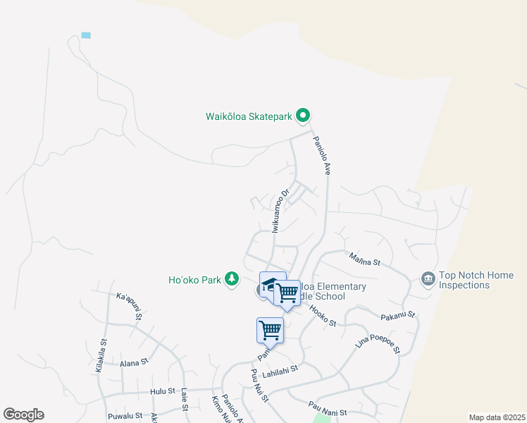 map of restaurants, bars, coffee shops, grocery stores, and more near 68-3340 Ke Kumu Place in Waikoloa Village