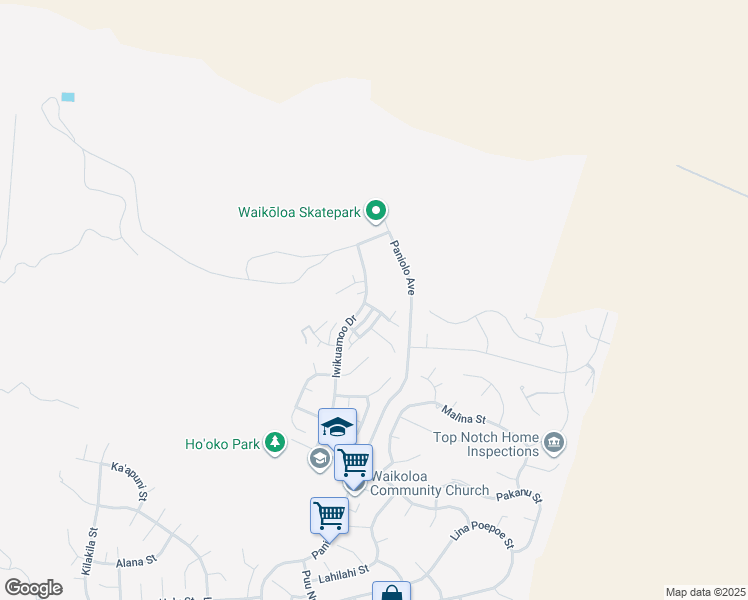 map of restaurants, bars, coffee shops, grocery stores, and more near 68-3522 Kapii Place in Waikoloa Village