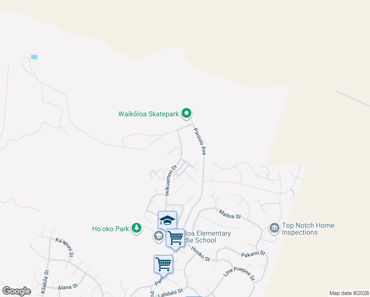 map of restaurants, bars, coffee shops, grocery stores, and more near 68-3491 Iwikuamoo Drive in Waikoloa Village