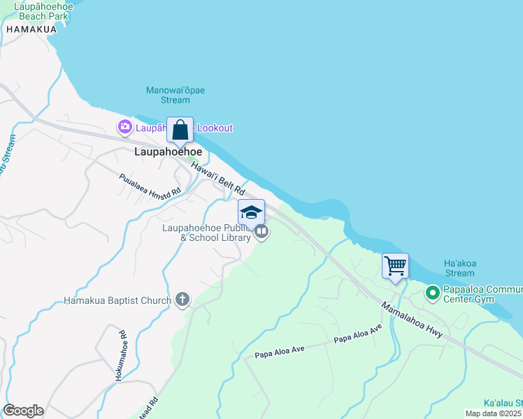 map of restaurants, bars, coffee shops, grocery stores, and more near 35-2078 Old Mamalahoa Highway in Laupahoehoe