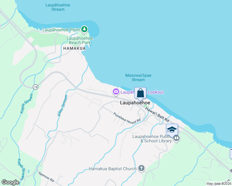 map of restaurants, bars, coffee shops, grocery stores, and more near 36-2333 Old Mamalahoa Highway in Laupahoehoe