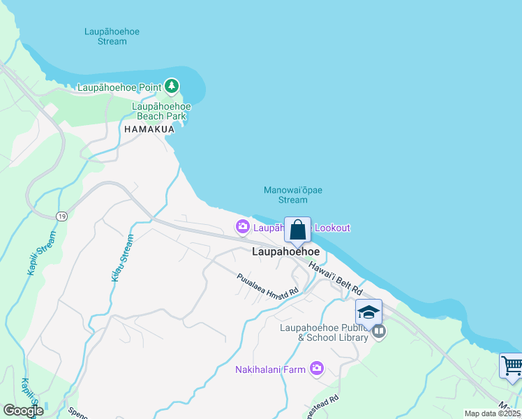 map of restaurants, bars, coffee shops, grocery stores, and more near in Laupahoehoe