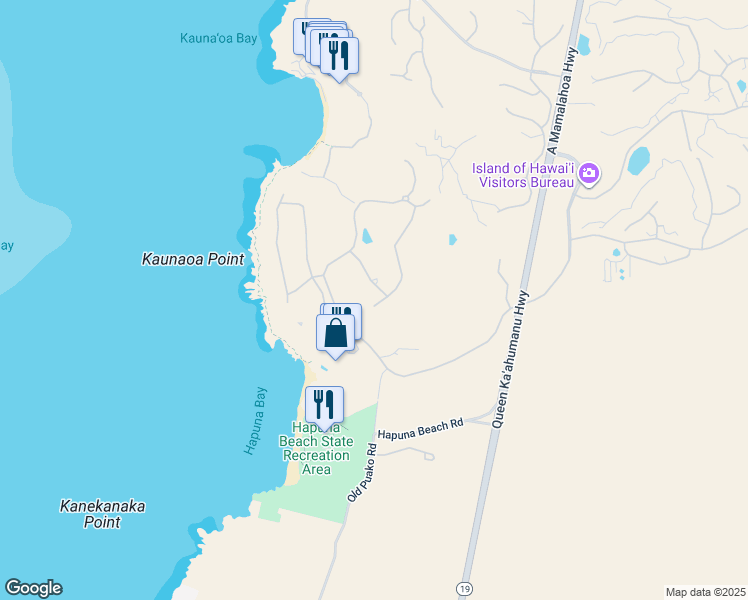 map of restaurants, bars, coffee shops, grocery stores, and more near 62-3506 Kaunaoa Lii Place in Waimea