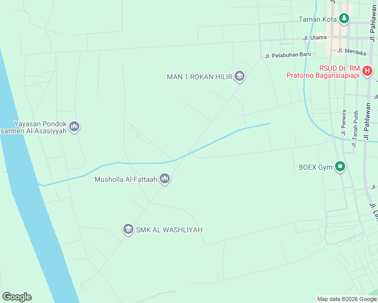 map of restaurants, bars, coffee shops, grocery stores, and more near Jalan Pelabuhan Baru in Kabupaten Rokan Hilir