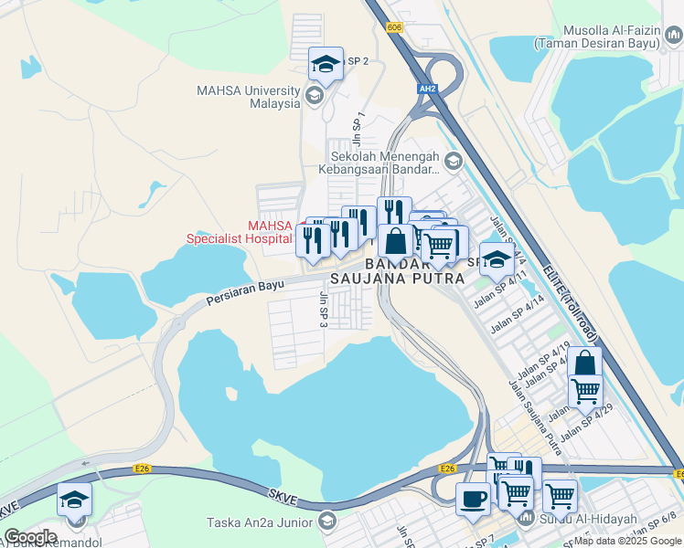 map of restaurants, bars, coffee shops, grocery stores, and more near in 