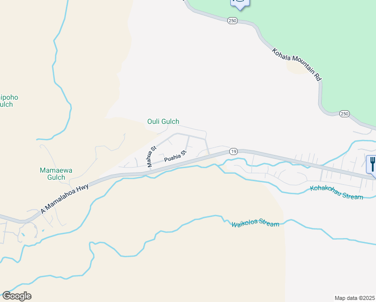 map of restaurants, bars, coffee shops, grocery stores, and more near 62-1202 Puahia Street in Waimea