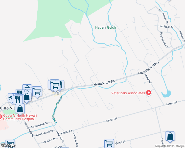 map of restaurants, bars, coffee shops, grocery stores, and more near 64-864 Mamalahoa Highway in Waimea