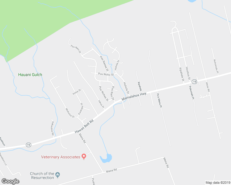 map of restaurants, bars, coffee shops, grocery stores, and more near 64-649 Puu Pohu Place in Waimea