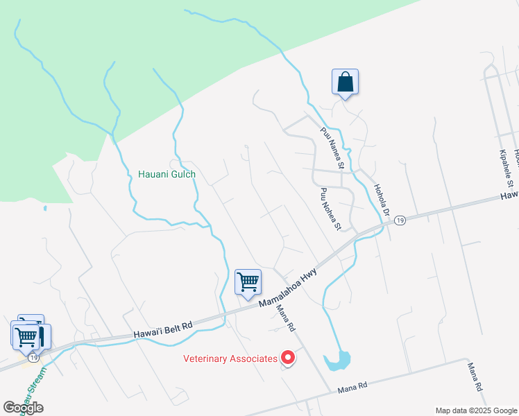 map of restaurants, bars, coffee shops, grocery stores, and more near 64-5285 Puukapu Street in Waimea