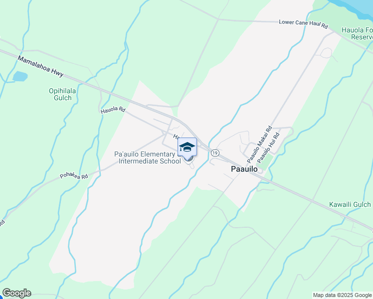 map of restaurants, bars, coffee shops, grocery stores, and more near 43 Hauola Road in Paauilo