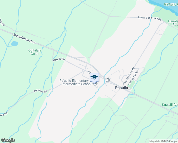 map of restaurants, bars, coffee shops, grocery stores, and more near 43 Hauola Road in Paauilo