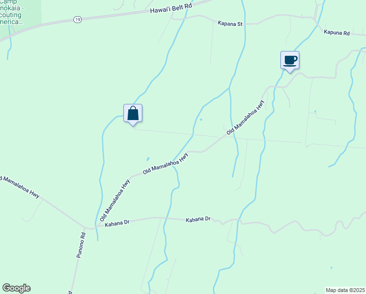 map of restaurants, bars, coffee shops, grocery stores, and more near 46-3965 Pu'aono Road in Honokaa
