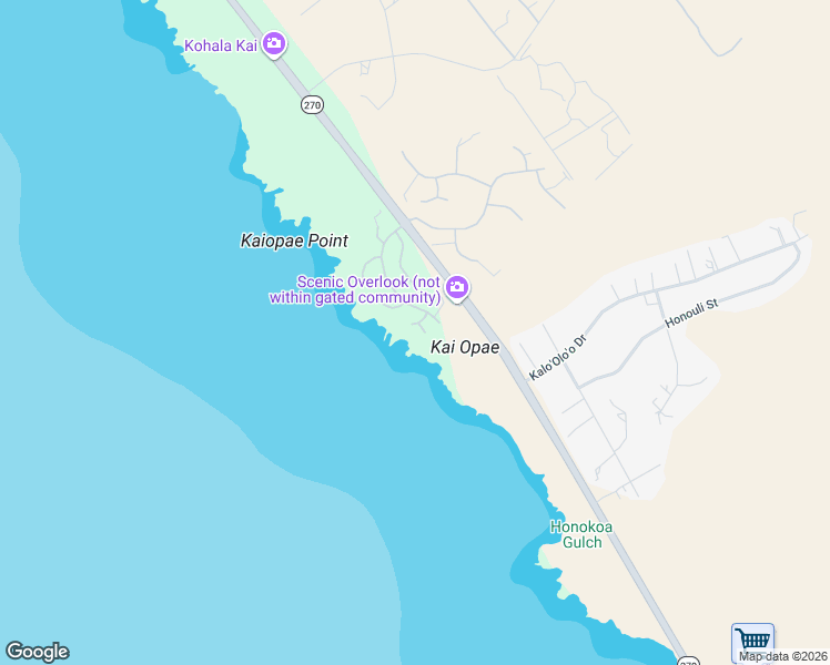 map of restaurants, bars, coffee shops, grocery stores, and more near 59-209 Lele Nai'a Drive in Waimea