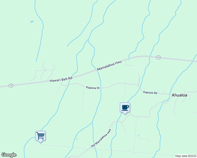 map of restaurants, bars, coffee shops, grocery stores, and more near 46-3946 Kapuna Road in Honokaa