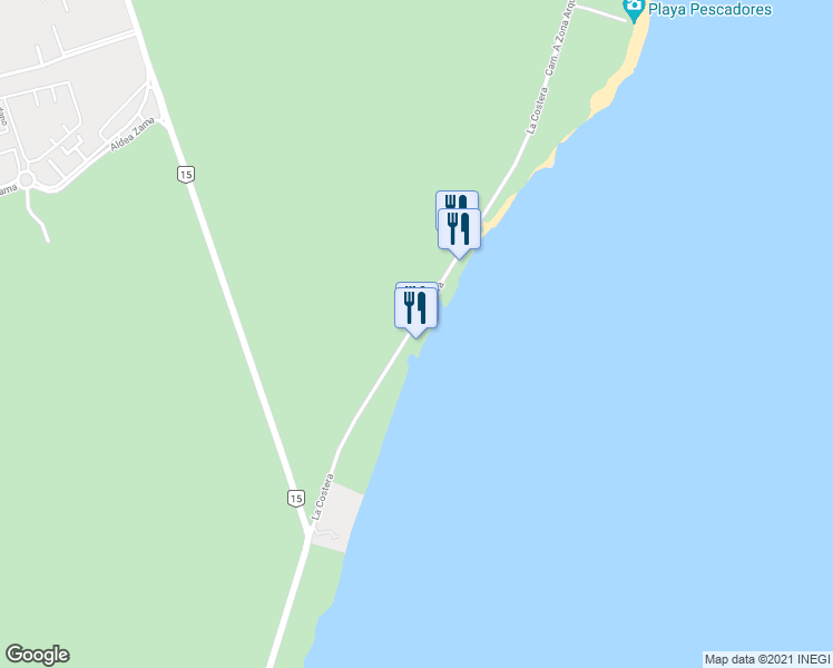 map of restaurants, bars, coffee shops, grocery stores, and more near Km. 4.1 Carretera Tulum-Boca Paila in Tulum