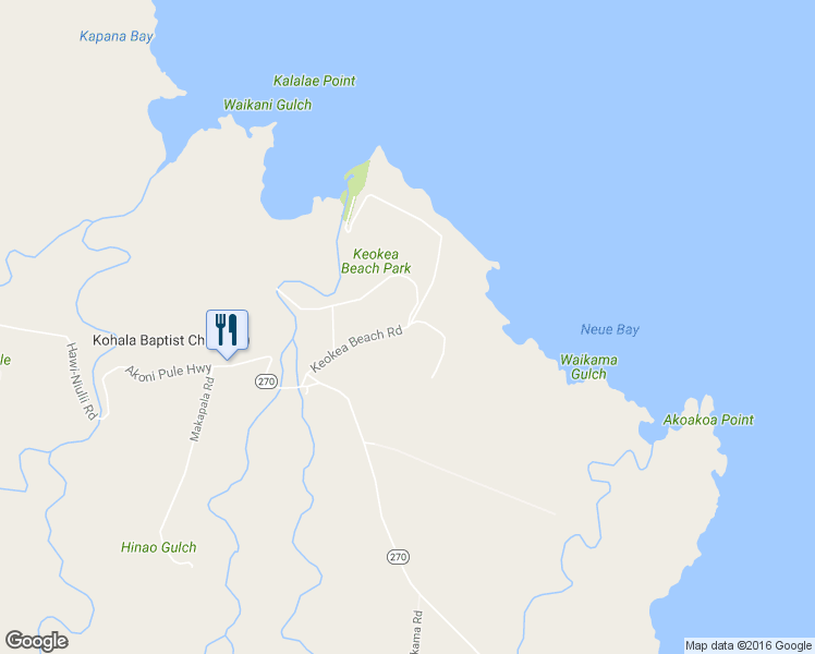 map of restaurants, bars, coffee shops, grocery stores, and more near Government Road in Hawaii County