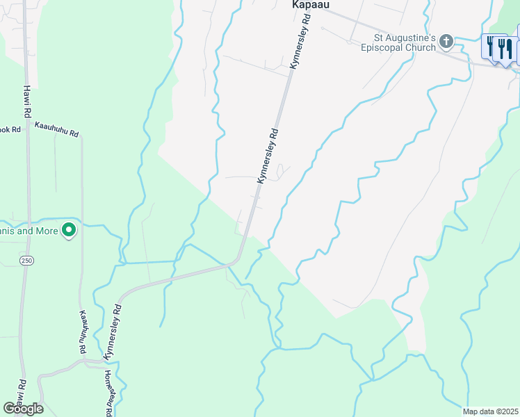 map of restaurants, bars, coffee shops, grocery stores, and more near 54-2386 Kynnersley Road in Kapaau