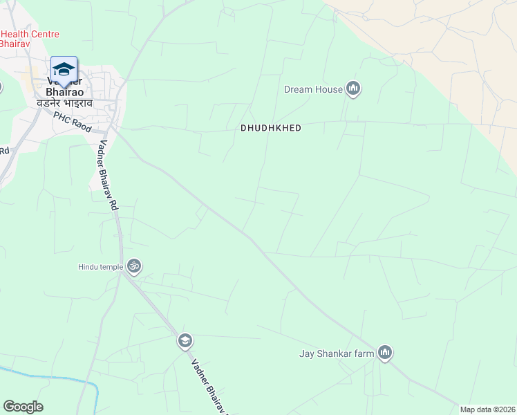 map of restaurants, bars, coffee shops, grocery stores, and more near in Vadner Bhairao